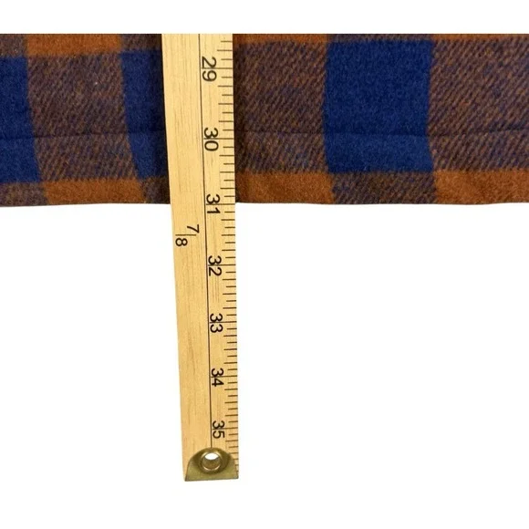 Death Row Records Flannel Jacket Mens XL Wool Blend Plaid Snoop Dogg Blue Orange